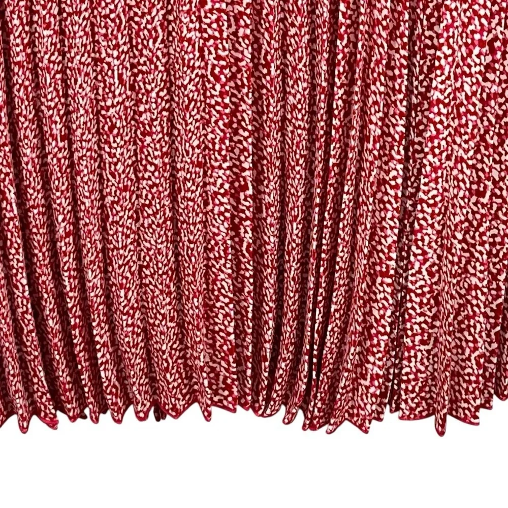 Vince Camuto Pleated Red Midi Skirt Size XXL